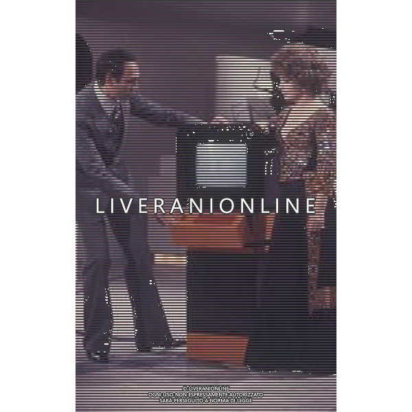 RETROSPETTIVA GINA LOLLOBRIGIDA ATTRICE NELLA FOTO GINA LOLLOBRIGIDA CON PIPPO BAUDO AG ALDO LIVERANI SAS  