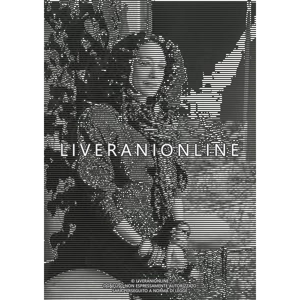 RETROSPETTIVA MARISA BERENSON ATTRICE NELLA FOTO MARISA BERENSON NELL\'ANNO 1986 A MILANO TERRAZZA MARTINI AG ALDO LIVERANI SAS 