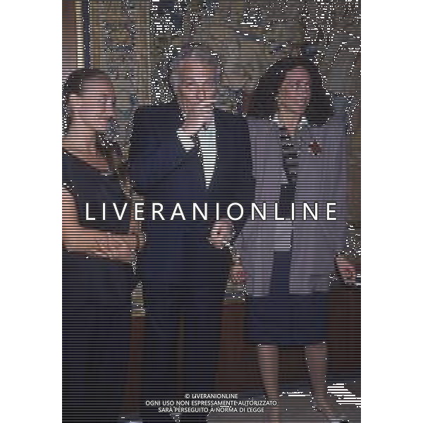 RETROSPETTIVA MARISA BERENSON ATTRICE NELLA FOTO MARISA BERENSON NELL\'ANNO 1987 A ROMA CON ELEONORA GIORGI E FRANCO ROSSI  AG ALDO LIVERANI SAS  