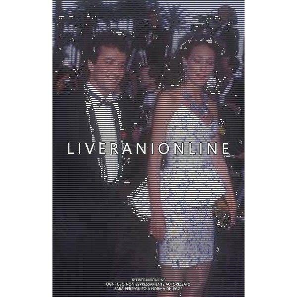 RETROSPETTIVA MARISA BERENSON ATTRICE NELLA FOTO MARISA BERENSON NELL\'ANNO 1987 CON BERNARD MONTIEL A CANNES AG ALDO LIVERANI SAS  