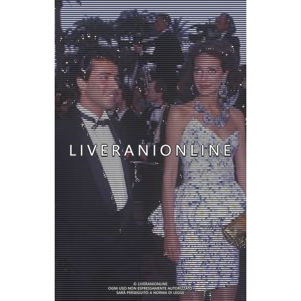 RETROSPETTIVA MARISA BERENSON ATTRICE NELLA FOTO MARISA BERENSON NELL\'ANNO 1987 CON BERNARD MONTIEL A CANNES AG ALDO LIVERANI SAS  