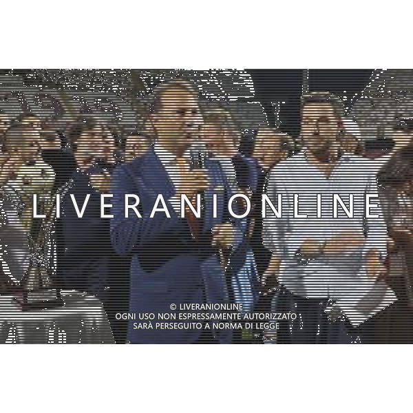 TRIANGOLARE SALERNITANA-REGGINA-ADANA DEMIRSPOR \'TROFEO IERVOLINO\' SALERNO 30.07.2022 NELLA FOTO IL PRESIDENTE DELLA SALERNITANA DANILO IERVOLINO DURANTE LA PREMIAZIONE ©GARREFFA/AGENZIA ALDO LIVERANI SAS