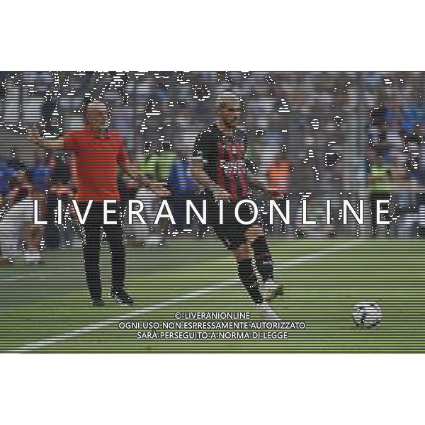 Theo Hernandez (Milan) e sulla SX Stefano Pioli allenatore Milan Olympique Marsiglia vs Milan Marsiglia (FRA) 31-07-2022 Stadio Orange Velodrome amichevole precampionato foto Roberto Garavaglia/ag. Aldo Liverani sas