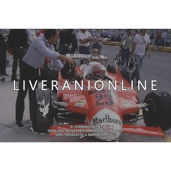 RETROSPETTIVA BRUNO GIACOMELLI PILOTA AUTOMOBILISTICO NELLA FOTO IN PISTA NELL\'ANNO 1980 ©Archivio Giovanni Liverani/AGENZIA ALDO LIVERANI SAS