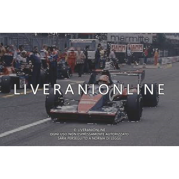 RETROSPETTIVA BRUNO GIACOMELLI PILOTA AUTOMOBILISTICO NELLA FOTO CON LA SCUDERIA TOLEMAN NELL\'ANNO 1983 ©Archivio Giovanni Liverani/AGENZIA ALDO LIVERANI SAS