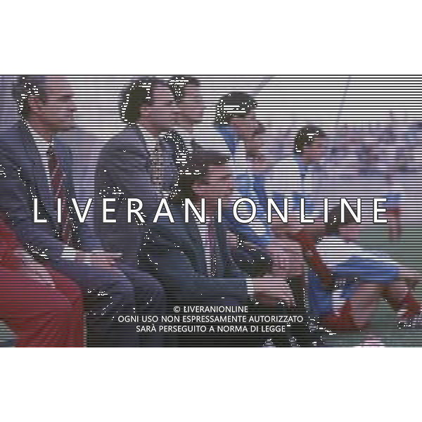 RETROSPETTIVA PIERLUIGI FROSIO ALLENATORE NELLA FOTO PIERLUIGI FROSIO ALLENATORE MONZA NELL\'ANNO 1988-1989 CON GIUSEPPE MAROTTA AG ALDO LIVERANI SAS 