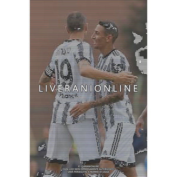 Villar Perosa (To) 04.08.2022 Campo Sportivo G. Scirea ©Manuela Viganti/Agenzia Aldo Liverani Partita Amichevole Juventus A vs Juventus Under 23 Nella foto: esultanza leonardo bonucci e angel di maria ©Viganti/AGENZIA ALDO LIVERANI SAS
