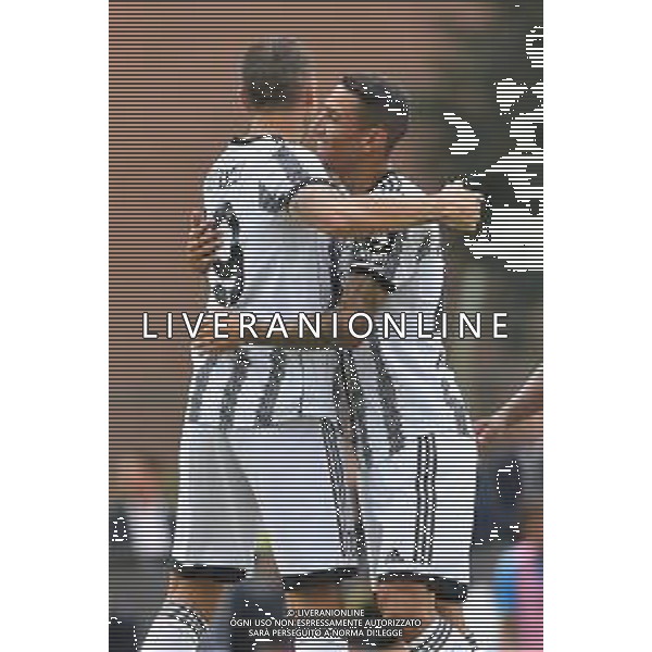 Villar Perosa (To) 04.08.2022 Campo Sportivo G. Scirea ©Manuela Viganti/Agenzia Aldo Liverani Partita Amichevole Juventus A vs Juventus Under 23 Nella foto: angel di maria e leonardo bonucci ©Viganti/AGENZIA ALDO LIVERANI SAS
