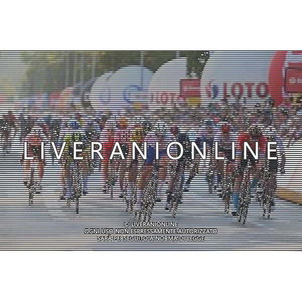 05-08-2022 Tour De Pologne; Tappa 07 Skawina - Krakow; 2022, Groupama - Fdj; 2022, Jumbo - Visma; 2022, Bahrain - Victorious; Demare, Arnaud; Kooij, Olav; Bauhaus, Phil; Krakow; ©SIROTTI/AGENZIA ALDO LIVERANI SAS