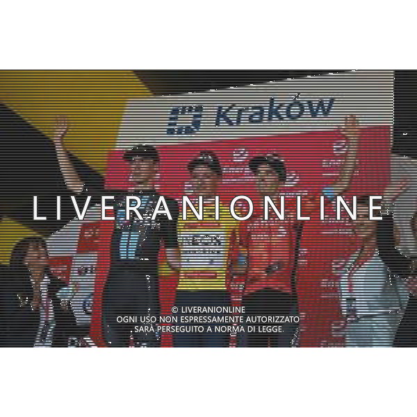 05-08-2022 Tour De Pologne; Tappa 07 Skawina - Krakow; 2022, Ineos - Grenadiers; 2022, Dsm; 2022, Bahrain - Victorious; Hayter, Ethan; Arensman, Thymen; Bilbao, Peio; Krakow; ©SIROTTI/AGENZIA ALDO LIVERANI SAS