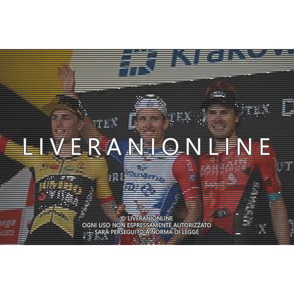 05-08-2022 Tour De Pologne; Tappa 07 Skawina - Krakow; 2022, Groupama - Fdj; 2022, Jumbo - Visma; 2022, Bahrain - Victorious; Demare, Arnaud; Kooij, Olav; Bauhaus, Phil; Krakow; ©SIROTTI/AGENZIA ALDO LIVERANI SAS
