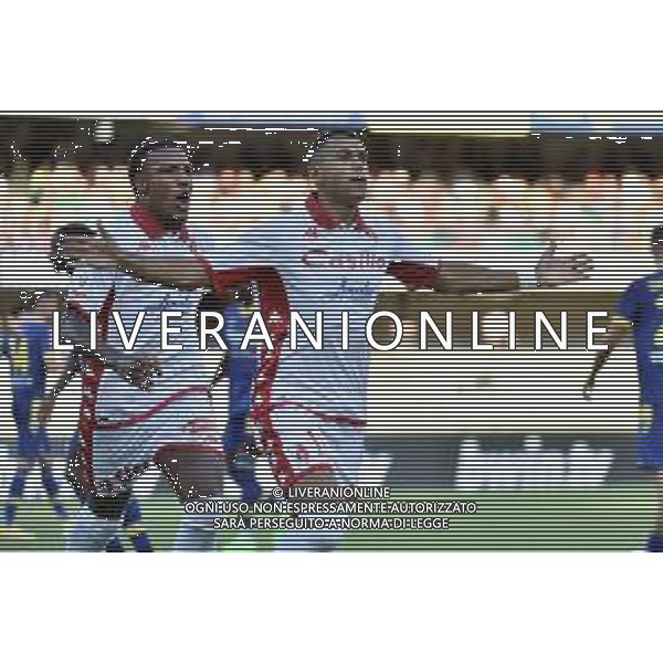 Walid Cheddira (Bari) esulta dopo il gol del 3 a 1 Hellas Verona vs Bari Verona 07-08-2022 Stadio Marcantonio Bentegodi Coppa Italia Frecciarossa - 32mi di finale foto Roberto Garavaglia/ag. Aldo Liverani sas /AGENZIA ALDO LIVERANIN SAS