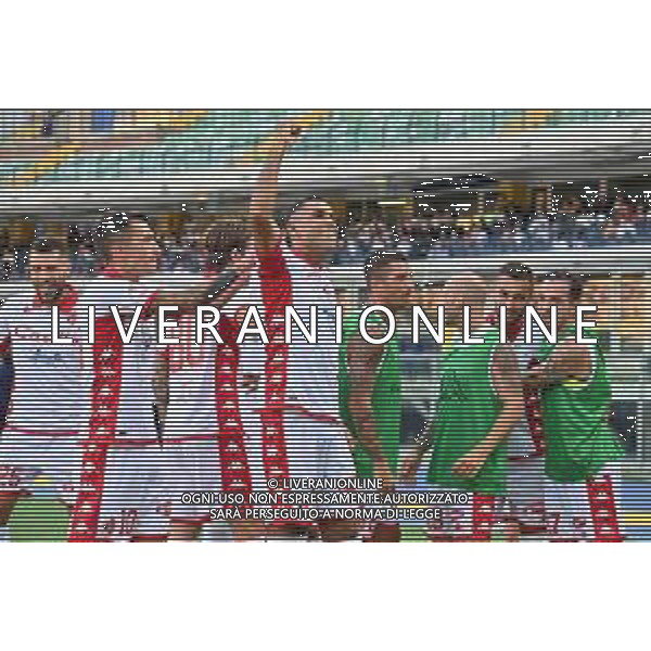 Walid Cheddira (Bari) esulta dopo il gol del 3 a 1 Hellas Verona vs Bari Verona 07-08-2022 Stadio Marcantonio Bentegodi Coppa Italia Frecciarossa - 32mi di finale foto Roberto Garavaglia/ag. Aldo Liverani sas /AGENZIA ALDO LIVERANIN SAS