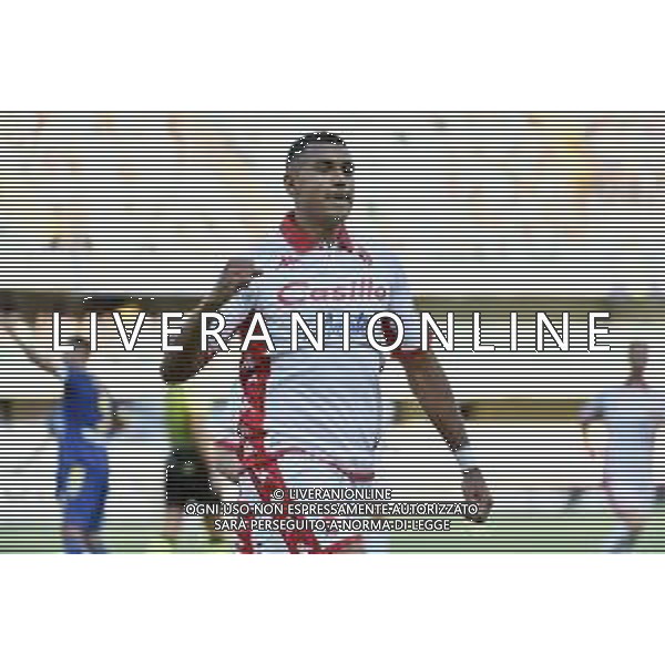 Walid Cheddira (Bari) esulta dopo un gol Hellas Verona vs Bari Verona 07-08-2022 Stadio Marcantonio Bentegodi Coppa Italia Frecciarossa - 32mi di finale foto Roberto Garavaglia/ag. Aldo Liverani sas /AGENZIA ALDO LIVERANIN SAS