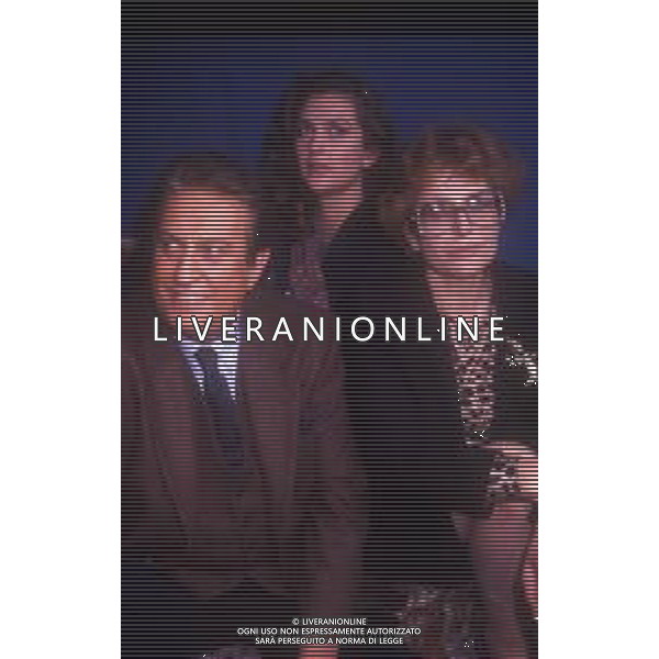RETROSPETTIVA ELISABETTA CARTA ATTRICE NELLA FOTO ELISABETTA CARTA CON ALBERTO LIONELLO E ERIKA BLANCK A MILANO TERRAZZA MARTINI AG ALDO LIVERANI SAS