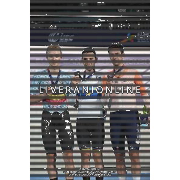 12-08-2022 European Championships Elite Track; Giornata 02; 2022, Cofidis; 2022, Sport Vlaanderen - Baloise; 2022, Beat Cycling; Thomas, Benjamin; Ghys, Robbe; Hoppezak, Vincent; Munich - Messe; ©SIROTTI/AGENZIA ALDO LIVERANI SAS   
