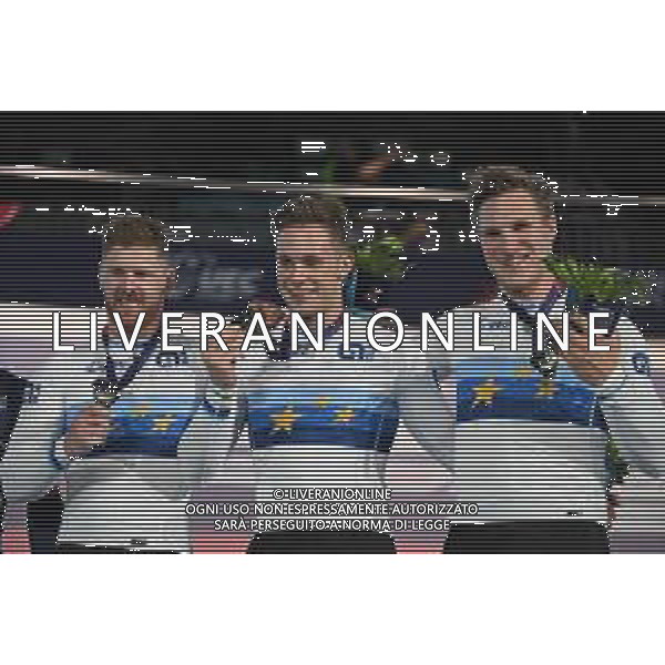 12-08-2022 European Championships Elite Track; Giornata 02; 2022, Olanda; Hoogland, Jeffrey; Lavreysen, Harrie; Van Den Berg, Roy; Munich - Messe; ©SIROTTI/AGENZIA ALDO LIVERANI SAS   