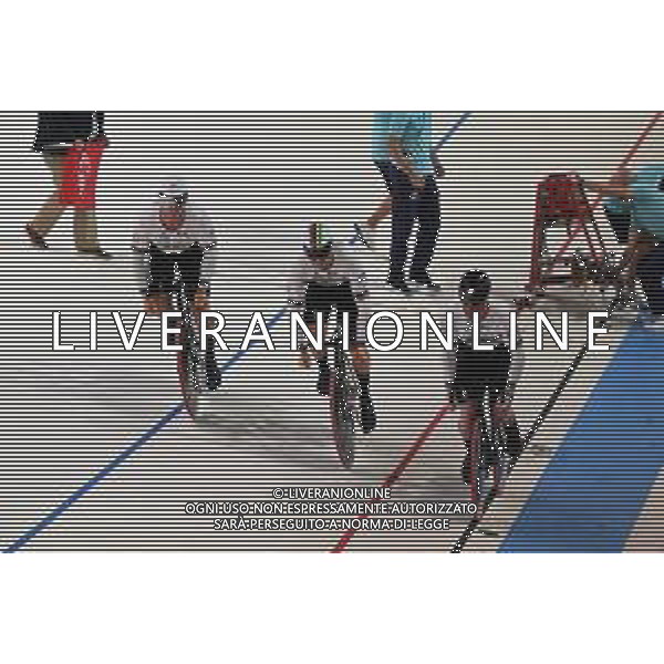 12-08-2022 European Championships Elite Track; Giornata 02; 2022, Olanda; Hoogland, Jeffrey; Lavreysen, Harrie; Van Den Berg, Roy; Munich - Messe; ©SIROTTI/AGENZIA ALDO LIVERANI SAS   