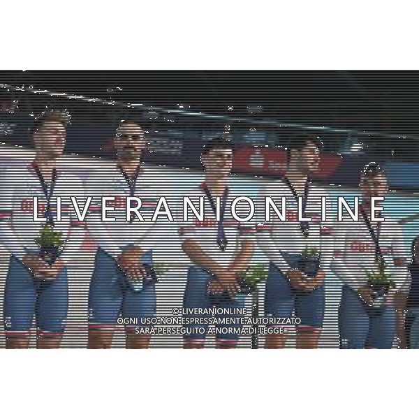 12-08-2022 European Championships Elite Track; Giornata 02; 2022, Great Britain; Britton, Rhys; Wood, Oliver; Tanfield, Charlie; Emadi, Kian; Tidball, William; Munich - Messe; ©SIROTTI/AGENZIA ALDO LIVERANI SAS   