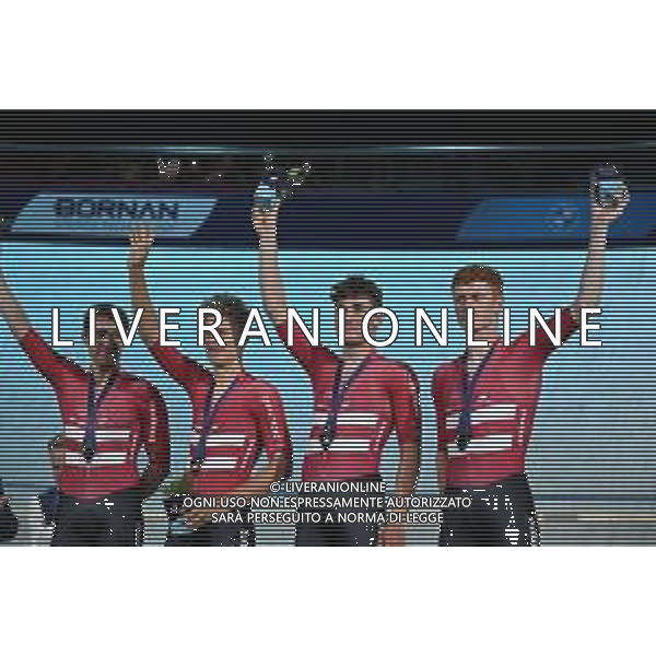 12-08-2022 European Championships Elite Track; Giornata 02; 2022, Danimarca; Bevort, Carl-frederik; Hansen, Tobias; Pedersen, Rasmus; Skivild, Robin; Munich - Messe; ©SIROTTI/AGENZIA ALDO LIVERANI SAS   