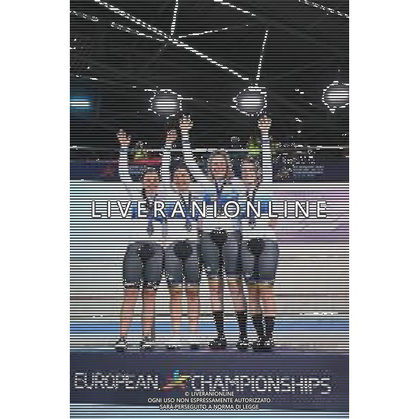 12-08-2022 European Championships Elite Women Track; Giornata 02; 2022, Germany; Brennauer, Lisa; Klein, Lisa; Brausse, Franziska; Kroger, Mieke; Munich - Messe; ©SIROTTI/AGENZIA ALDO LIVERANI SAS   