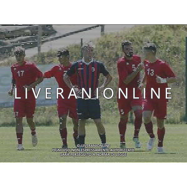 CASTEL DEL RIO 13 08 2022 AMICHEVOLE IMOLESE CALCIO SERIE C-GROSSETO SERIE D 0-2 NELLA FOTO SQUADRA DI GROSSETO DOPO LA PARTITA VINTA CONTRO L\'IMOLESE ©SANNA/AGENZIA ALDO LIVERANI SAS   