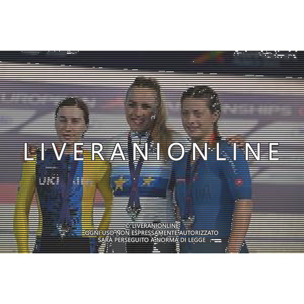 13-08-2022 European Championships Elite Women Track; Giornata 03; 2022, Germany; 2022, Ukraina; 2022, Italia; Hinze, Emma; Starikova, Olena; Vece, Miriam; Munich - Messe; ©SIROTTI/AGENZIA ALDO LIVERANI SAS   