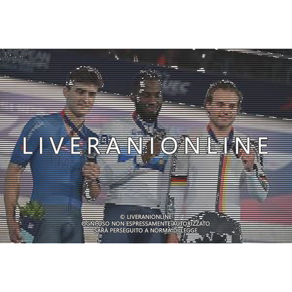 15-08-2022 European Championships Elite Track; Giornata 05; 2022, France; 2022, Italia; 2022, Germany; Landerneau, Melvin; Bianchi, Matteo; Dornbach, Maximilian; Munich - Messe; ©SIROTTI/AGENZIA ALDO LIVERANI SAS