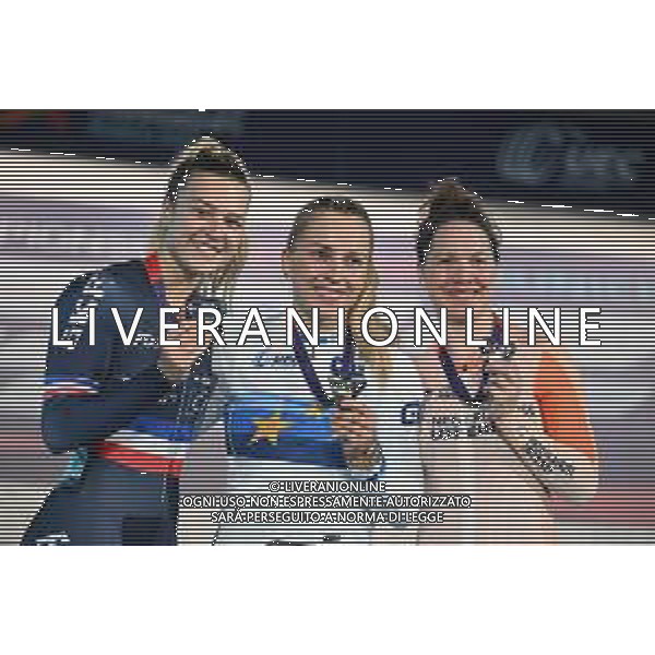15-08-2022 European Championships Elite Women Track; Giornata 05; 2022, Germany; 2022, France; 2022, Olanda; Hinze, Emma; Gros, Mathilde; Van Riessen, Laurine; Munich - Messe; ©SIROTTI/AGENZIA ALDO LIVERANI SAS