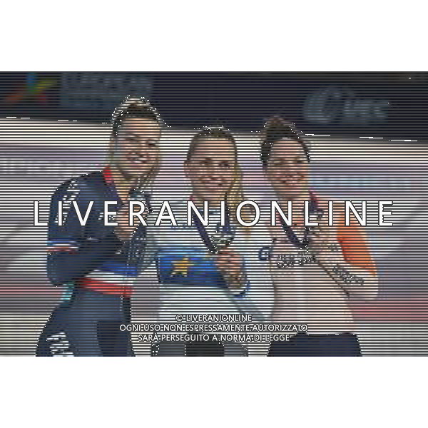 15-08-2022 European Championships Elite Women Track; Giornata 05; 2022, Germany; 2022, France; 2022, Olanda; Hinze, Emma; Gros, Mathilde; Van Riessen, Laurine; Munich - Messe; ©SIROTTI/AGENZIA ALDO LIVERANI SAS