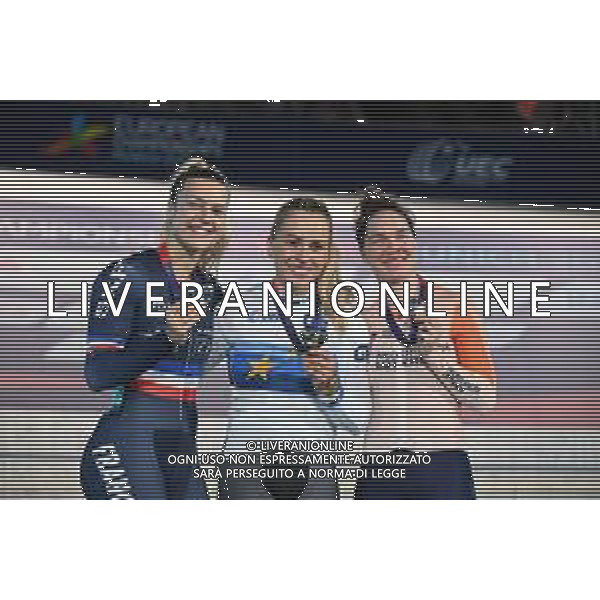 15-08-2022 European Championships Elite Women Track; Giornata 05; 2022, Germany; 2022, France; 2022, Olanda; Hinze, Emma; Gros, Mathilde; Van Riessen, Laurine; Munich - Messe; ©SIROTTI/AGENZIA ALDO LIVERANI SAS