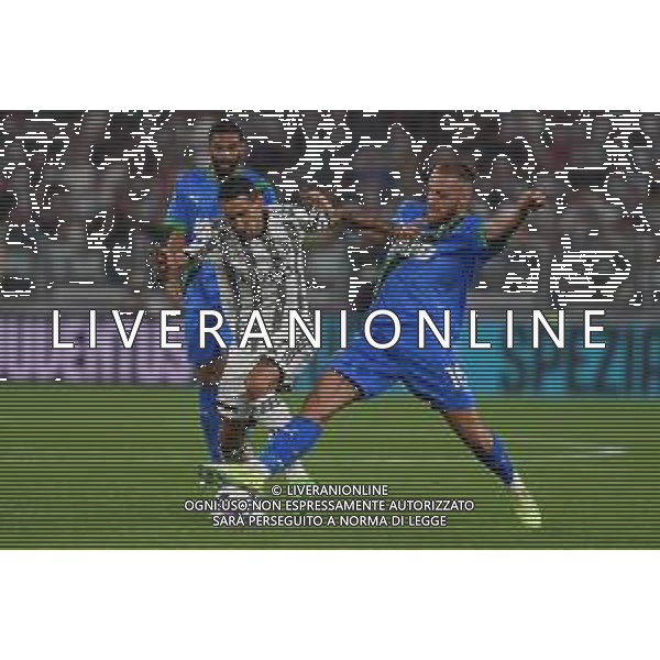 Torino 15.08.2022 Allianz Stadium ©Manuela Viganti/Agenzia Aldo Liverani Juventus vs Sassuolo Campionato Calcio Serie A TIM 2022/2023 1a giornata Nella foto: angel di maria e davide frattesi ©Viganti/AGENZIA ALDO LIVERANI SAS