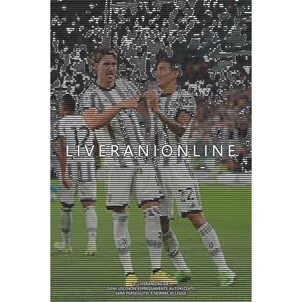 Torino 15.08.2022 Allianz Stadium ©Manuela Viganti/Agenzia Aldo Liverani Juventus vs Sassuolo Campionato Calcio Serie A TIM 2022/2023 1a giornata Nella foto: esultanza dusan vlahovic e angel di maria ©Viganti/AGENZIA ALDO LIVERANI SAS