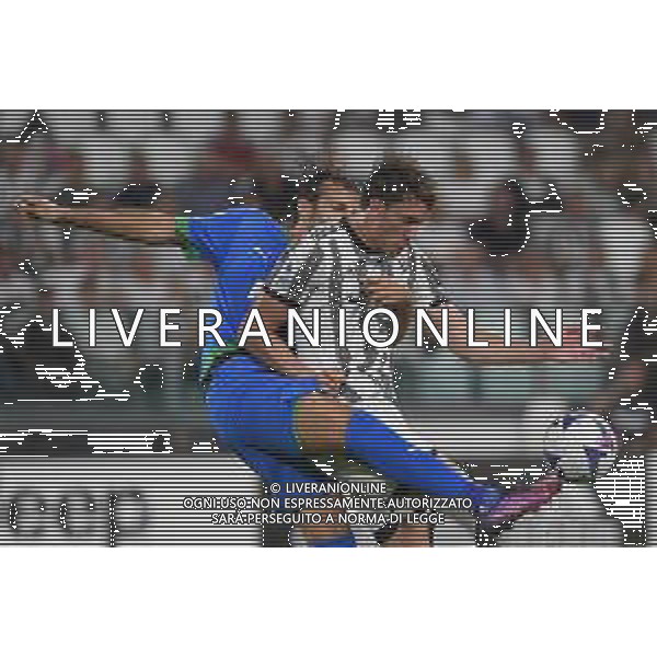 Torino 15.08.2022 Allianz Stadium ©Manuela Viganti/Agenzia Aldo Liverani Juventus vs Sassuolo Campionato Calcio Serie A TIM 2022/2023 1a giornata Nella foto: dusan vlahovic e gianmarco ferrari ©Viganti/AGENZIA ALDO LIVERANI SAS