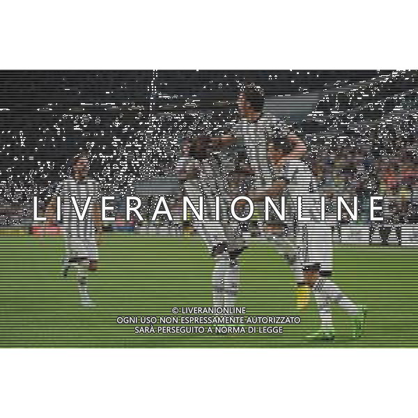 Torino 15.08.2022 Allianz Stadium ©Manuela Viganti/Agenzia Aldo Liverani Juventus vs Sassuolo Campionato Calcio Serie A TIM 2022/2023 1a giornata Nella foto: esultanza juventus dopo il gol di dusan vlahovic con angel di maria ©Viganti/AGENZIA ALDO LIVERANI SAS