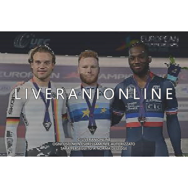 16-08-2022 European Championships Elite Track; Giornata 06; 2022, France; 2022, Germany; Vigier, Sebastien; Dornbach, Maximilian; Landerneau, Melvin; Munich - Messe; ©SIROTTI/AGENZIA ALDO LIVERANI SAS