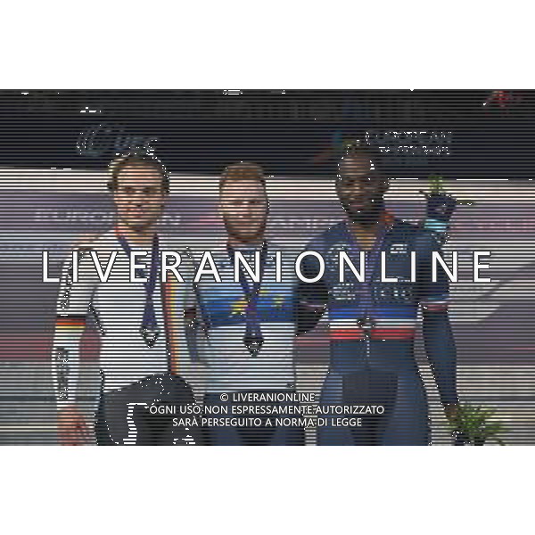 16-08-2022 European Championships Elite Track; Giornata 06; 2022, France; 2022, Germany; Vigier, Sebastien; Dornbach, Maximilian; Landerneau, Melvin; Munich - Messe; ©SIROTTI/AGENZIA ALDO LIVERANI SAS