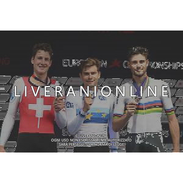 17-08-2022 European Championships Cronometro Elite; 2022, Ef Education - Easypost; 2022, Groupama - Fdj; 2022, Ineos - Grenadiers; Bissegger, Stefan; Kung, Stefan; Ganna, Filippo; Furstenfeldbruck; ©SIROTTI / AGENZIA ALDO LIVERANI SAS