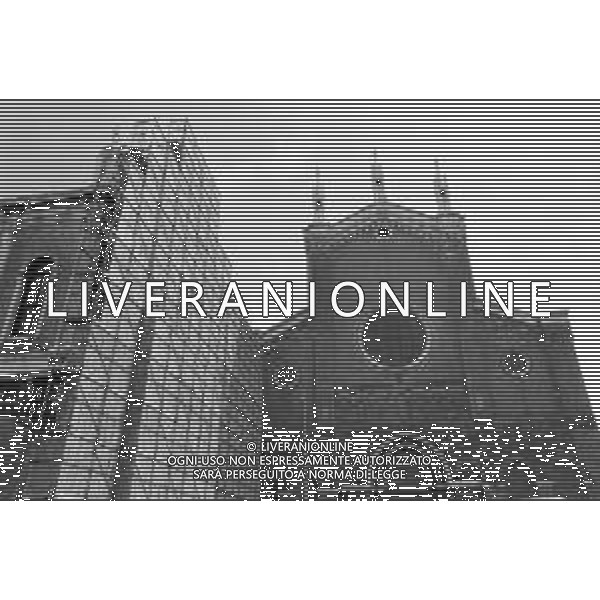 VEDUTE DELLA CITTA \' DI VENEZIA DURANTE IL RESTAURO DEL 1971 - RETROSPETTIVA NELLA FOTO L\'OSPEDALE CIVILE DI SAN GIOVANNI E PAOLO ADIACENTE ALLA CHIESA O BASILICA DEI SANTI GIOVANNI E PAOLO ©Archivio Giovanni Liverani/AGENZIA ALDO LIVERANI SAS