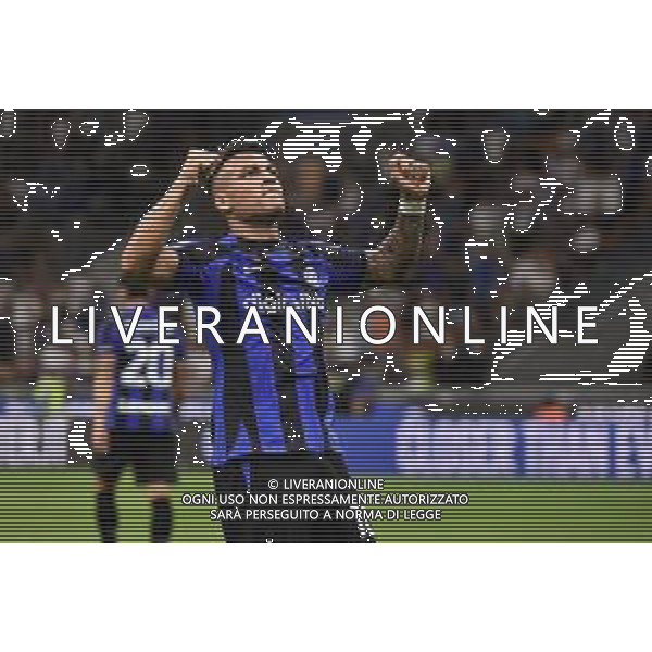 Lautaro Martinez (Inter) esulta dopo il gol dell\'1 a 0 Inter vs Spezia Milano 20-08-2022 Stadio Giuseppe Meazza - San Siro Campionato Serie A TIM - 2a giornata foto Roberto Garavaglia/ag. Aldo Liverani sas/AGENZIA ALDO LIVERANI SAS