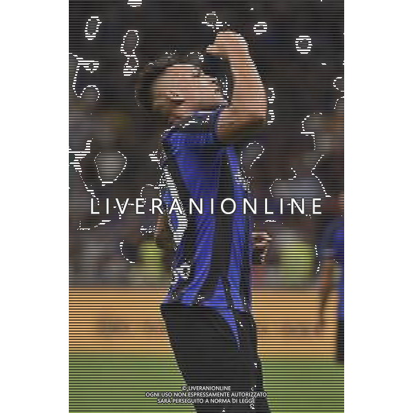 Lautaro Martinez (Inter) esulta dopo il gol dell\'1 a 0 Inter vs Spezia Milano 20-08-2022 Stadio Giuseppe Meazza - San Siro Campionato Serie A TIM - 2a giornata foto Roberto Garavaglia/ag. Aldo Liverani sas/AGENZIA ALDO LIVERANI SAS