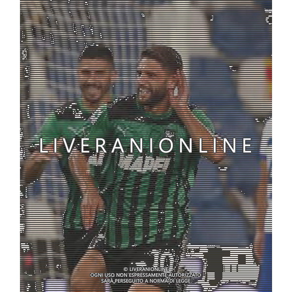 SASSUOLO - LECCE CAMPIONATO CALCIO SERIE A TIM 20.08.2022 NELLA FOTO ESULTANZA DOPO IL GOL DI DOMENICO BERARDI ©SANTANDREA/AGENZIA ALDO LIVERANI SAS
