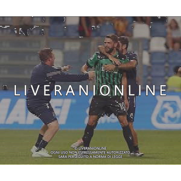 SASSUOLO - LECCE CAMPIONATO CALCIO SERIE A TIM 20.08.2022 NELLA FOTO ESULTANZA DOPO IL GOL DI DOMENICO BERARDI ©SANTANDREA/AGENZIA ALDO LIVERANI SAS