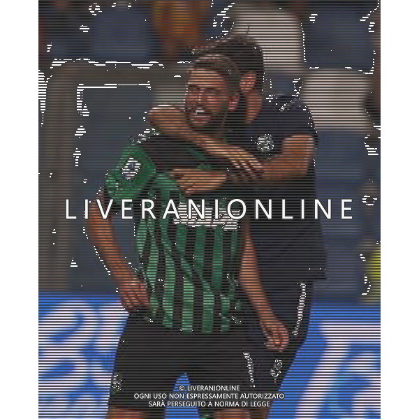 SASSUOLO - LECCE CAMPIONATO CALCIO SERIE A TIM 20.08.2022 NELLA FOTO DOMENICO BERARDI ESULTANZA DOPO IL GOL ©SANTANDREA/AGENZIA ALDO LIVERANI SAS