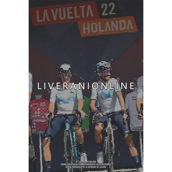 21-08-2022 Vuelta A Espana; Tappa 03 Breda - Breda; 2022, Movistar; Valverde, Alejandro; Mas, Enric; Breda; ©SIROTTI/AGENZIA ALDO LIVERANI SAS