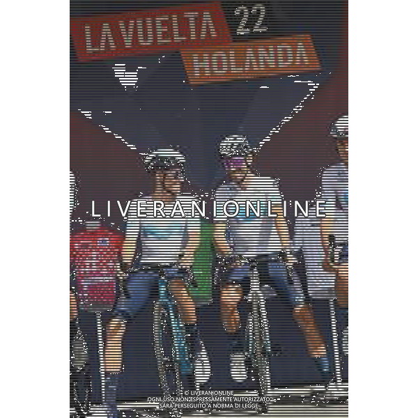 21-08-2022 Vuelta A Espana; Tappa 03 Breda - Breda; 2022, Movistar; Valverde, Alejandro; Mas, Enric; Breda; ©SIROTTI/AGENZIA ALDO LIVERANI SAS