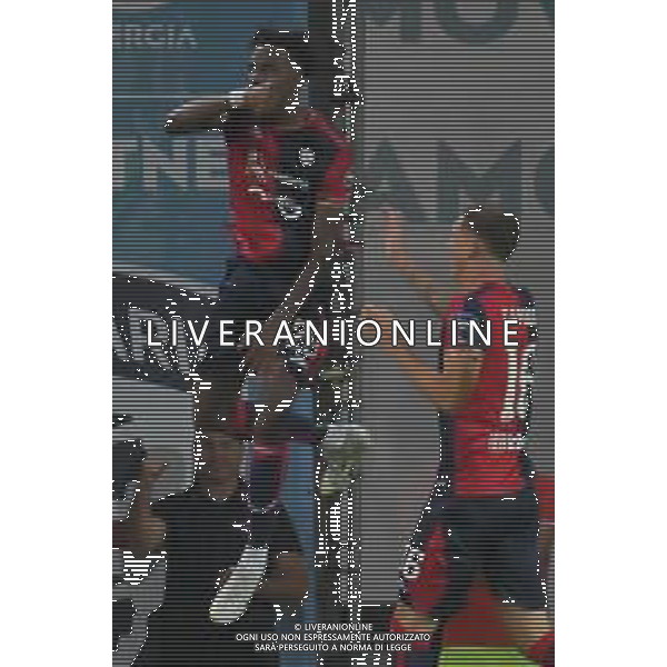 21-8-2022. Cagliari Calcio-A.S. Cittadella. 1° giornata serie B 2022/2023, stadio Unipol Domus Cagliari. Foto salvatore Moi/Aldo Liverani s.a.s. Nella foto: Gol del Cagliari in casa contro il Cittadella. Segna: Antoine Makoumbou Cagliari ©MOI/AGENZIA ALDO LIVERANI SAS