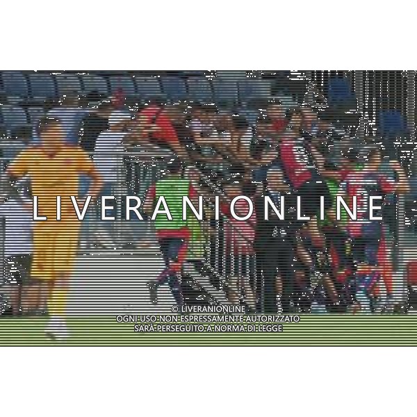 21-8-2022. Cagliari Calcio-A.S. Cittadella. 1° giornata serie B 2022/2023, stadio Unipol Domus Cagliari. Foto salvatore Moi/Aldo Liverani s.a.s. Nella foto: Gol del Cagliari in casa contro il Cittadella. Segna: Antoine Makoumbou Cagliari ©MOI/AGENZIA ALDO LIVERANI SAS