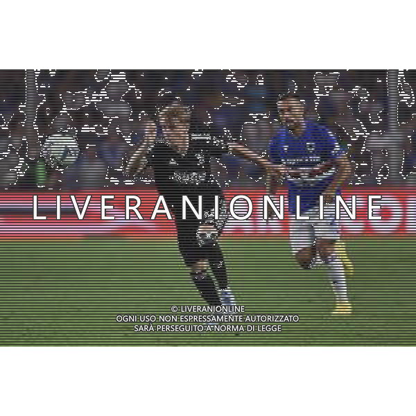 Nicolo\' Rovella (Juventus) e sulla DX Fabio Quagliarella (Sampdoria) Sampdoria vs Juventus Genova 22-08-2022 Stadio Luigi Ferraris - Marassi Campionato Serie A TIM - 2a giornata foto Roberto Garavaglia/ag. Aldo Liverani sas /AGENZIA ALDO LIVERANI SAS