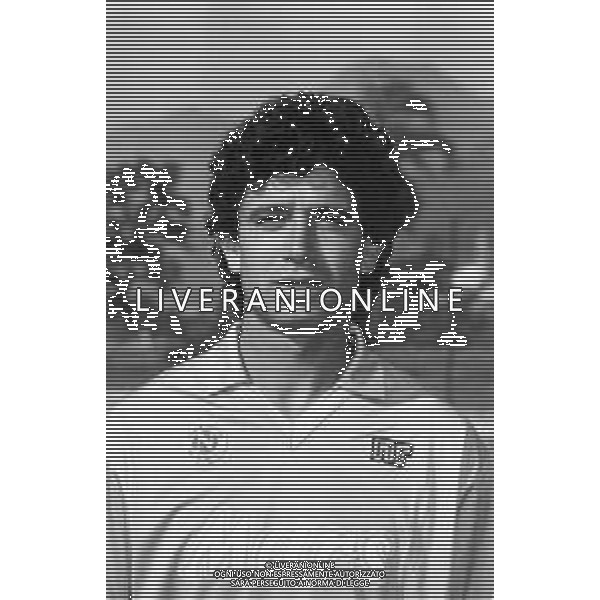 RETROSPETTIVA FRANCESCO ROMANO CALCIATORE NELLA FOTO CON LA MAGLIA DEL NAPOLI CALCIO NELL\'ANNO 1988-1989 AG ALDO LIVERANI SAS